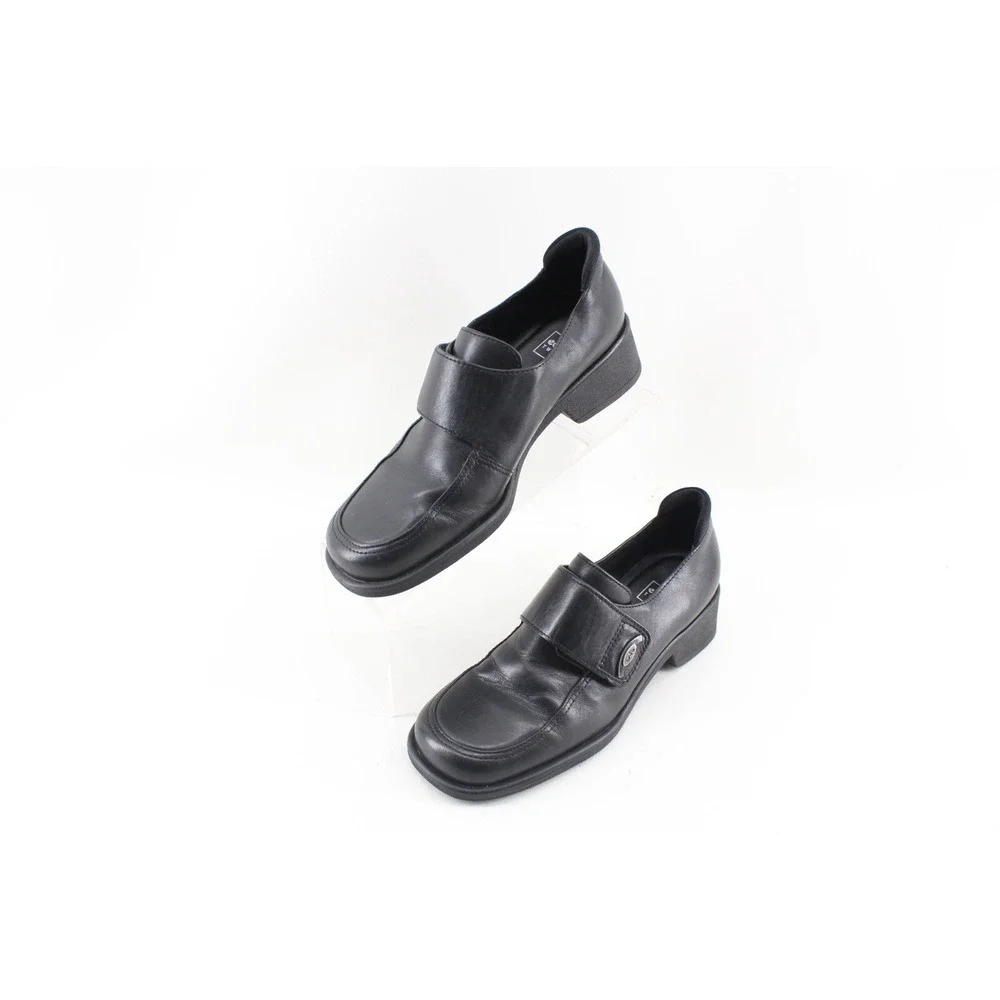 Ecco‎ Twist Black Leather Women's Loafers Slip On Casual Shoes size 4 UK 6 US